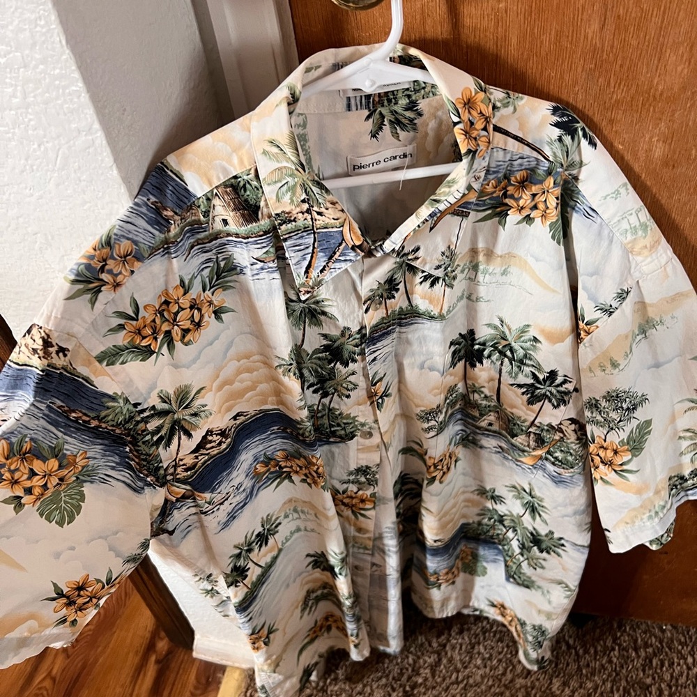 Pierre Cardin Men's Tropical Print Shirt - Multicolor
